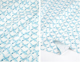 Blue Butterfly Ribbon patterned Fabric, Flowers Fabric made in Korea by the Half Yard
