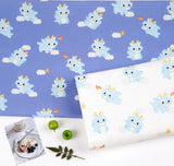 可愛的小龍飛藍幼龍圖案布料半碼韓國製造