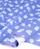 可愛的小龍飛藍幼龍圖案布料半碼韓國製造