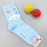 サンリオキャラクターズ モバイル柄 ハーフクルーソックス レディース ソックス 韓国製
