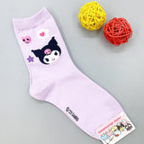 サンリオキャラクターズ モバイル柄 ハーフクルーソックス レディース ソックス 韓国製