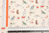 Happy Cute Dog Puppy Patterned 40s Fabric made in Korea by the Yard 36" x 58" or 90 x 145cm