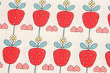 イチゴ柄の40年代生地、韓国製、ヤード単位、36インチ x 58インチまたは90 x 145cm