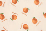 Hanrabong Dekopon Korean Orange Patterned Double Gauze Fabric made in Korea by the Yard 36" x 59" or 90 x 150cm