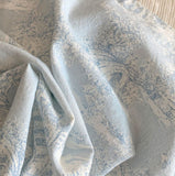 30s Washed Toile de Jouy patterned Fabric made in Korea by Half Yard / 45 X 145cm 18" X 57", Cotton Linen