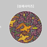 韓国の伝統絵画 鳳凰柄 韓国製 半ヤード単位の綿生地