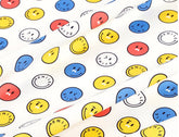 Lovely Smile Colorful Emoji patterned Fabric made in Korea by the Half Yard