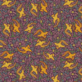 韓国の伝統絵画 鳳凰柄 韓国製 半ヤード単位の綿生地