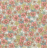 韓國製造的柔和花卉圖案布料,半碼 DTP