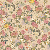 Korean Traditional Flower Peony Butterfly Art Patterned Cotton Fabric made in Korea by the Half Yard