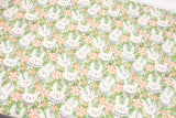 Rabbit Grass Flower Patterned 40s Fabric made in Korea by the Yard 36" x 58" or 90 x 145cm