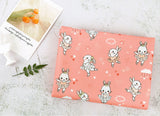 Ballet Rabbit Bunny patterned OEKO-TEX® Fabric, Animal Fabric made in Korea by the Half Yard