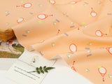 網球拍球圖案 OEKO-TEX® 布料,韓國製造,由 Half Yard 製造