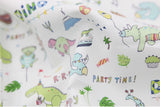 Kawaii Dinosaur Party Dino Theme Park Patterned Fabric, Cute, sewing, Quilt made in Korea Half Yard