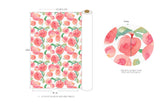 Water Color Pink Peach Fruits Patterned Fabric made in Korea by the Half Yard