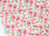 Water Color Pink Peach Fruits Patterned Fabric made in Korea by the Half Yard