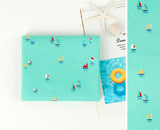 ヨットボート柄のOEKO-TEX®生地、韓国製、半ヤード単位