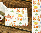 Animal Camping Bear Rabbit Fox patterned OEKO-TEX® Fabric, Animal Fabric made in Korea by the Half Yard