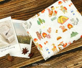 Animal Camping Bear Rabbit Fox patterned OEKO-TEX® Fabric, Animal Fabric made in Korea by the Half Yard