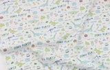 Kawaii Dinosaur Party Dino Theme Park Patterned Fabric, Cute, sewing, Quilt made in Korea Half Yard