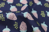Pink Strawberry Patterned Fabric made in Korea by the Half Yard Digital Textile Printing