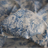 Toile de Jouy patterned Fabric made in Korea by the Half Yard / 45 X 140cm 18" X 55", Cotton Linen