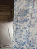 Toile de Jouy patterned Fabric made in Korea by the Half Yard / 45 X 140cm 18" X 55", Cotton Linen