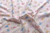 韓国製の愛らしいビション柄の犬子犬生地(半ヤード単位)