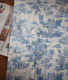 Toile de Jouy patterned Fabric made in Korea by the Half Yard / 45 X 140cm 18" X 55", Cotton Linen