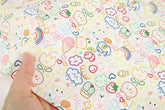 Funny Crayon Cutie Sketch Style Patterned Fabric made in Korea by the Half Yard