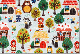 Little Red Riding Hood Girl, Fox, Bear and Pig Fabric, Fairy tale friends made in Korea by the Half Yard