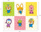 Penguin Pororo, Crong, Eddy, Loopy, Petty Korean Anime Character Fabric made in Korea by the Panel