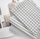 Check Patterned Gingham Stripe Solid Gray Biowash Fabric printed in Korea 36" x 62" 90cm x 160cm by the Yard