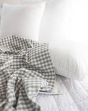 Check Patterned Gingham Stripe Solid Gray Biowash Fabric printed in Korea 36" x 62" 90cm x 160cm by the Yard