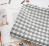 Check Patterned Gingham Stripe Solid Gray Biowash Fabric printed in Korea 36" x 62" 90cm x 160cm by the Yard