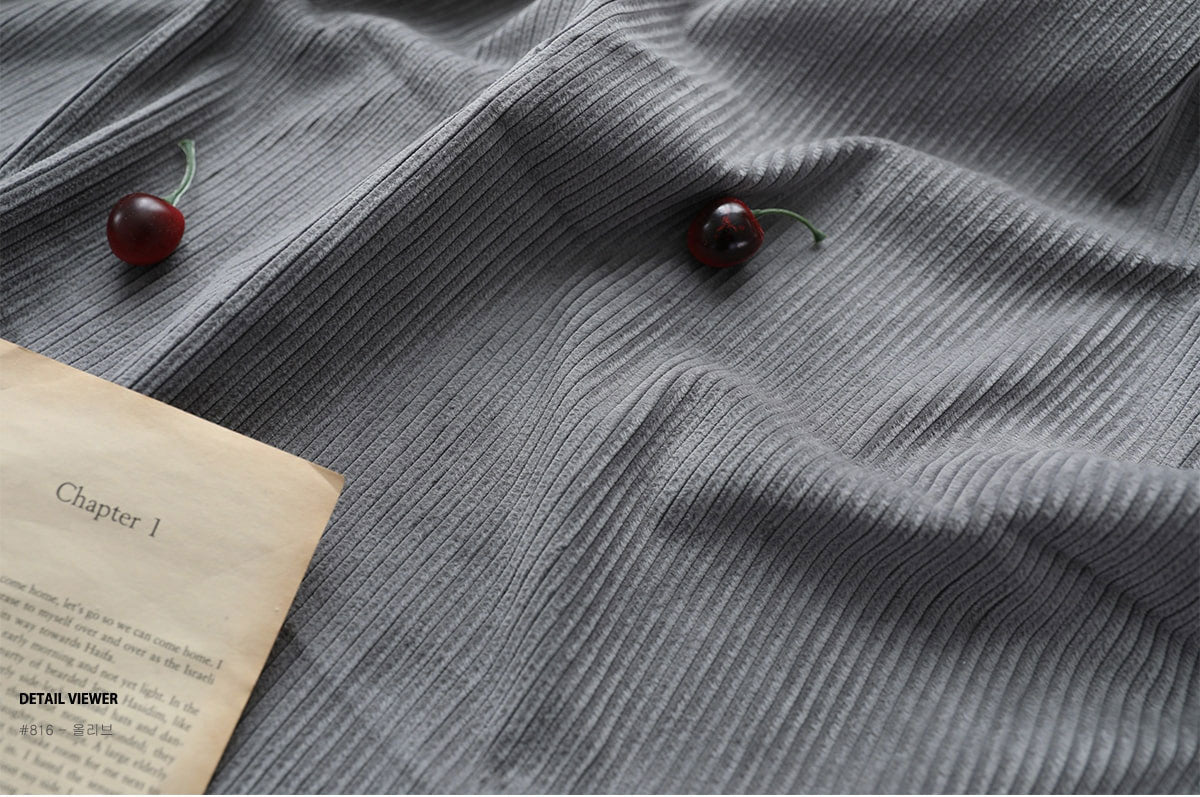 Plain Solid  Corduroy Cotton 100% Fabric made in Korea by the Yard 36" x 58" or 90 x 145cm