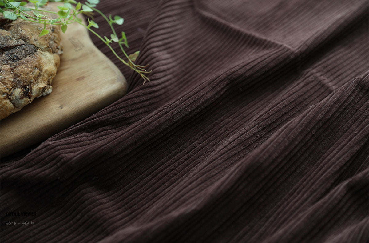 Plain Solid  Corduroy Cotton 100% Fabric made in Korea by the Yard 36" x 58" or 90 x 145cm