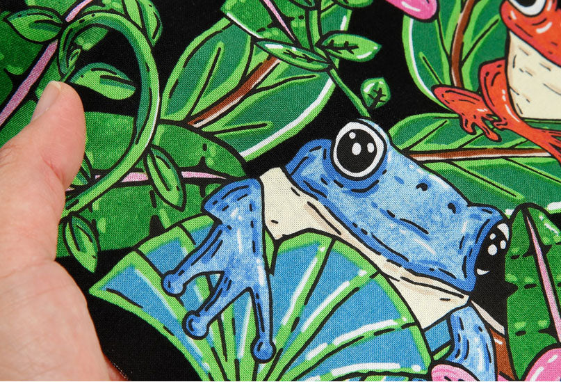 Color Frog Patterned Fabric made in Korea by the Half Yard