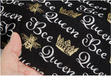 Queen Bee Lettering Patterned Fabric made in Korea by the Half Yard