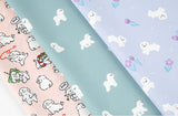 Korean Cute Animal Design Cotton Fabric made in Korea by the FQ 3pcs Bundle