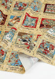 Gold Foiled 12 Days of Christmas Patterned Fabric DTP printed  in Korea by the Half Yard