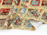 Gold Foiled 12 Days of Christmas Patterned Fabric DTP printed  in Korea by the Half Yard