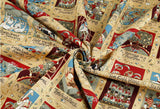 Gold Foiled 12 Days of Christmas Patterned Fabric DTP printed  in Korea by the Half Yard
