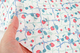 Ribbon Strawberry Trellis Patterned Fabric DTP printed in Korea by the Half Yard