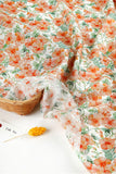 Apricot Flower Patterned Eco Friendly Mulberry Pulp Rayon Fabric made in Korea by the Yard