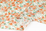 Apricot Flower Patterned Eco Friendly Mulberry Pulp Rayon Fabric made in Korea by the Yard
