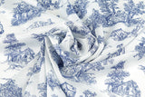 Vintage Toiled de Jouy Blois Shateauw Patterned Eco Friendly Mulberry Pulp Rayon Fabric made in Korea by the Yard