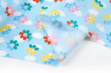 Dewspo Waterproof & Breathable Fabric Vert Bright Flower made in Korea by the Yard