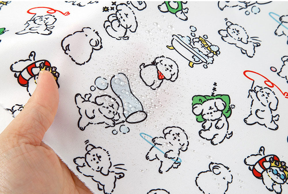 Dewspo Waterproof & Breathable Fabric Maltese Puppy today made in Korea by the Yard