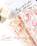 Sweet Tulip Flower Patterned Fabric Cotton made in Korea by the Half Yard